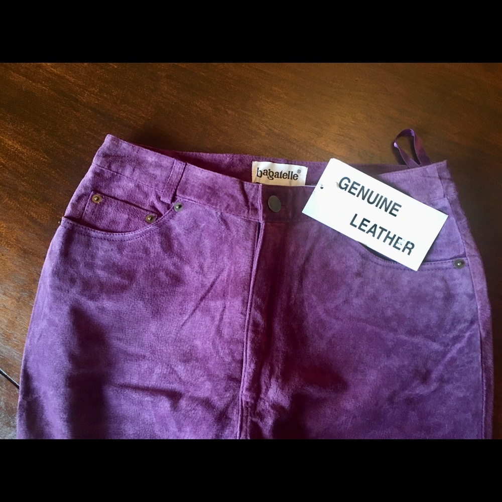 Genuine Leather Suede Pants Bagatelle NWT
